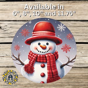 Rainbow Winter Snowman Red Metal Sign| | Wreath Signs | Winter Wreath Sign | Snowman Sign | Lemon Wreaths Decor