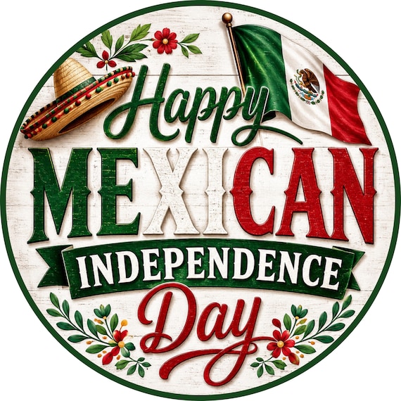Happy Mexican Independence Day Sign, Fiesta Wreath Sign, Mexico Door Hanger,  Hispanic Heritage Decor