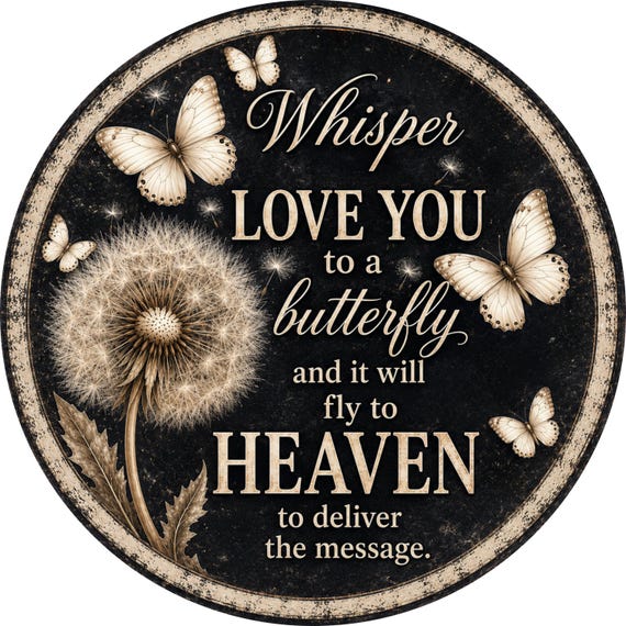 Black Butterfly Memorial Sign: Sympathy Quote, Bereavement Decor