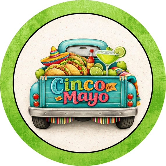 Cinco de Mayo Sign: Fiesta Party Decor Taco Truck Door Hanger