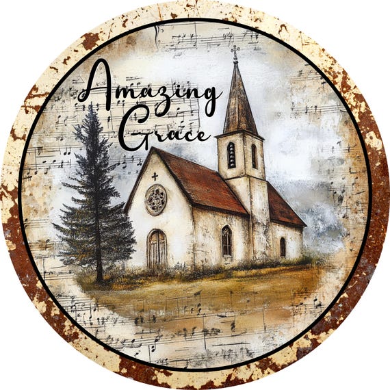 Rustic Church Sign: Grace, Vintage Religious Home Decor