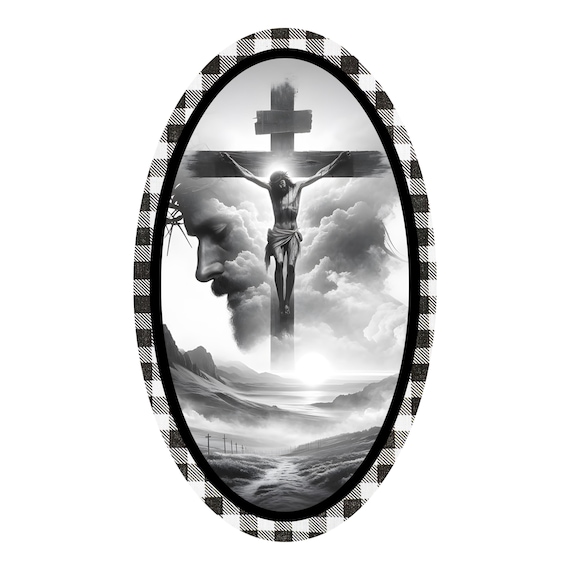 Jesus On The Cross Wreath Sign: Religious Home Decor