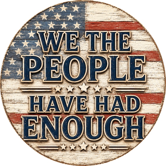 We The People Sign: Patriotic Farmhouse Wall Decor, Americana Wreath Sign