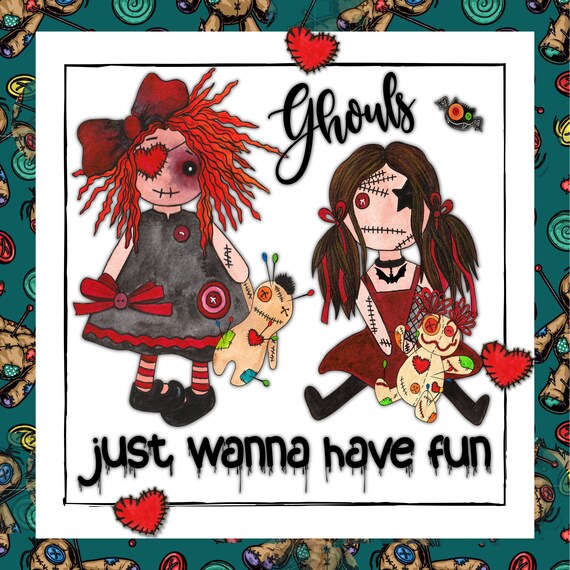 Ghouls Just Wanna Have Fun Halloween Wreath Sign: Voodoo Dolls