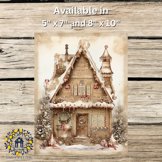 Gingerbread House Christmas Sign: Vintage Holiday Wall Decor