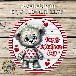 Happy Valentine's Day Wreath Sign | Cute Valentine Décor | Valentine Sign For Crafting | Teddy Bear Sign | Lemon Wreaths Decor