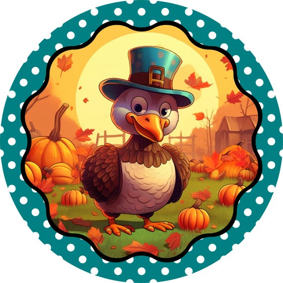 Thanksgiving Turkey Sign: Fall Pumpkin Door Hanger, Autumn Farmhouse Decor