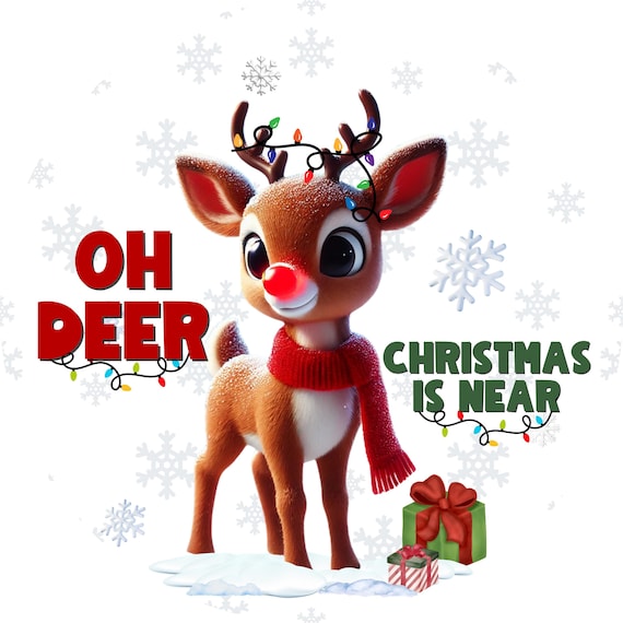 Oh Deer Christmas Sign: Reindeer Holiday Door Hanger, Festive Winter Decor