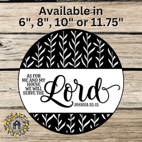 As For Me House Wreath Sign: Joshua Scripture Farmhouse Door Decor