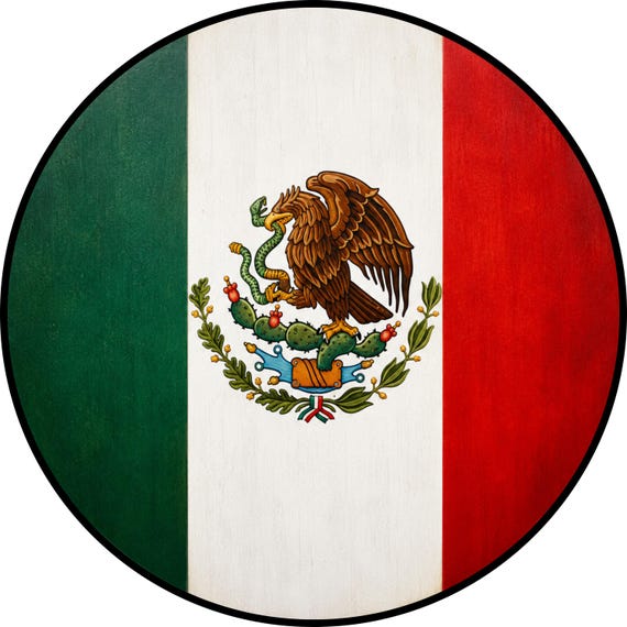 Mexican Flag Sign, Mexico Flag Wreath Sign, Patriotic Mexican Decor, Fiesta Door Hanger