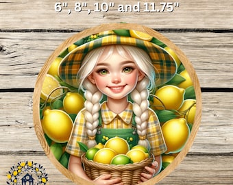 Lemon Girl Wreath Sign: Summer Home Decor