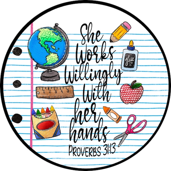 Teacher Scripture Sign: Classroom Decor, Christian School Gift