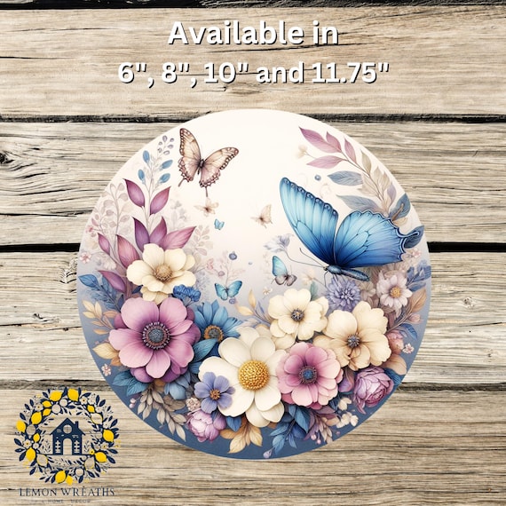 Butterfly Wreath Sign: Blue Spring Summer Decor