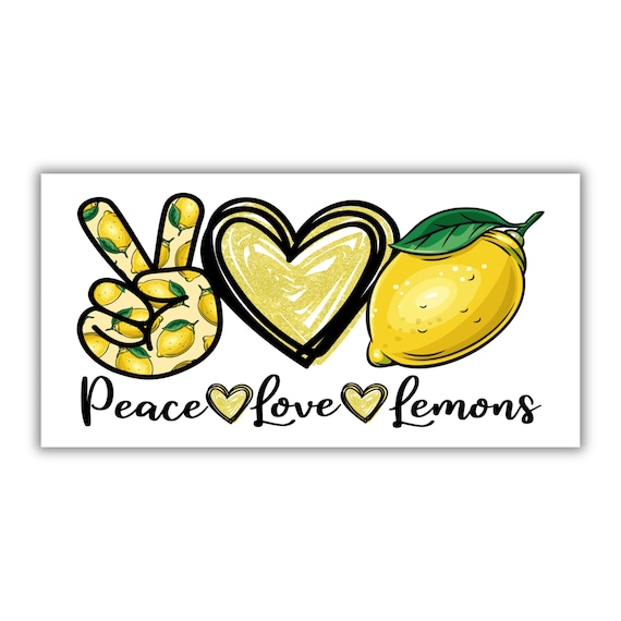 Peace Love Lemons Sign: Summer Wreath Sign, Bright Citrus Kitchen Decor
