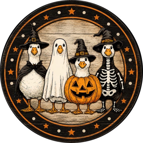 Halloween Goose Wreath Sign: Funny Goose, Spooky Farmhouse Decor