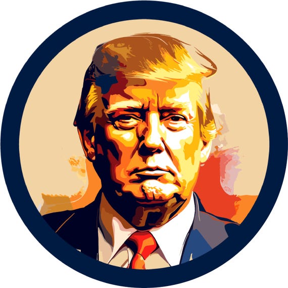 Patriotic Trump Wreath Sign: Donald Trump Portrait, Bold Political Home Decor