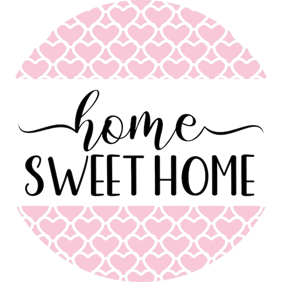 Home Sweet Home Wreath Sign: Heart Door Hanger, Romantic Farmhouse Decor