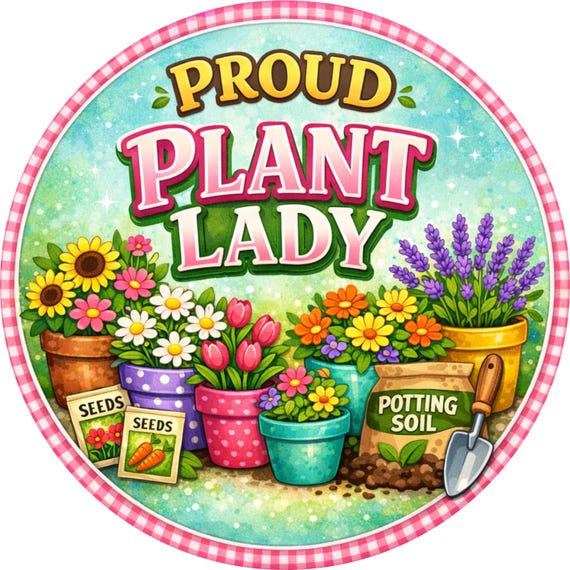 Proud Plant Lady Sign: Gardening Door Hanger, Flower Pot Wreath Sign, Spring Garden Decor