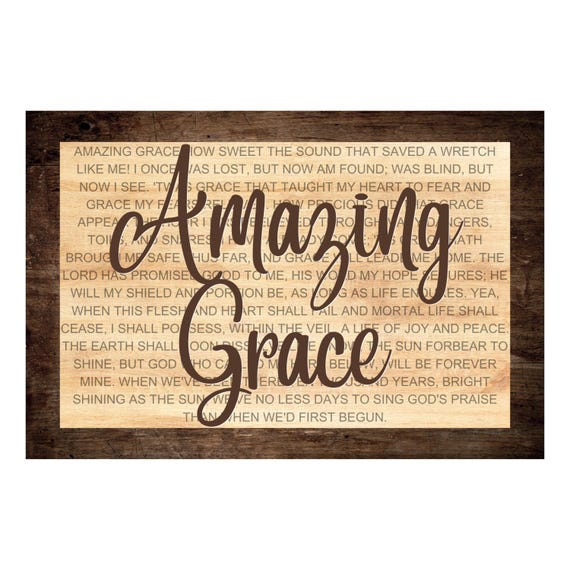 Amazing Grace Sign: Christian Wreath Sign, Farmhouse Faith Door Hanger