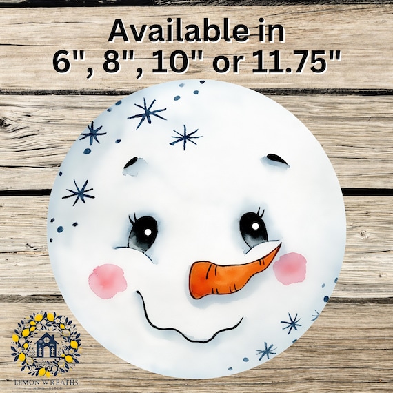 Snowman Face Sign, Whimsical Winter Door Hanger, Frosty Holiday Decor