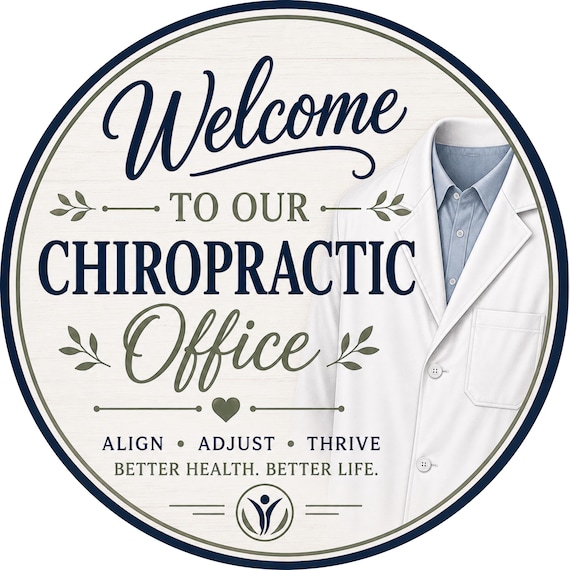 Chiropractor Welcome Sign, Wellness Clinic Decor, Chiropractor Gift, Medical Practice Door Decor
