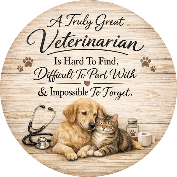 Veterinarian Appreciation Wreath Sign: Rustic Wood Clinic Decor, Pet Lover Gift, Veterinary Office Accent