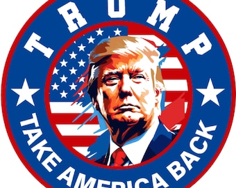 Trump Take America Back Sign: Patriotic MAGA Door Hanger, USA Flag Wall Art