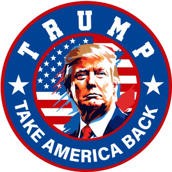 Trump Take America Back Sign: Patriotic MAGA Door Hanger, USA Flag Wall Art
