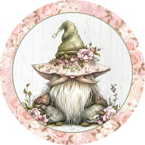 Floral Gnome Wreath Sign | Spring Sign | Garden Wreath Sign | Summer Sign | Sign For Wreaths | Floral Wreath Sign | Lemon Wreaths Decor