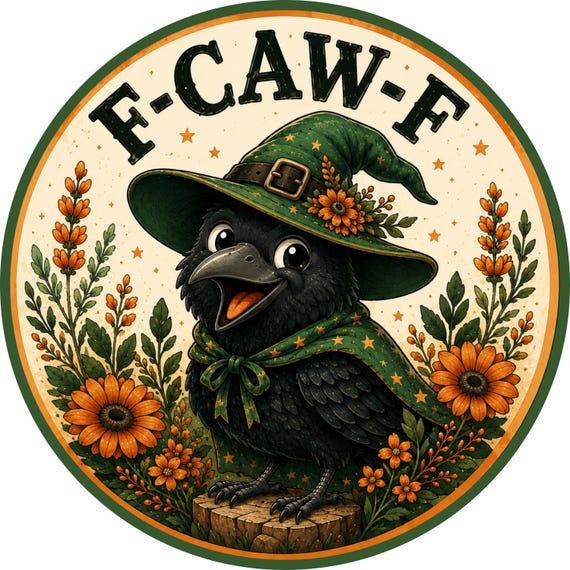 Crow Halloween Sign: Funny Fall Bird Decor, Witchy Autumn Wreath Accent