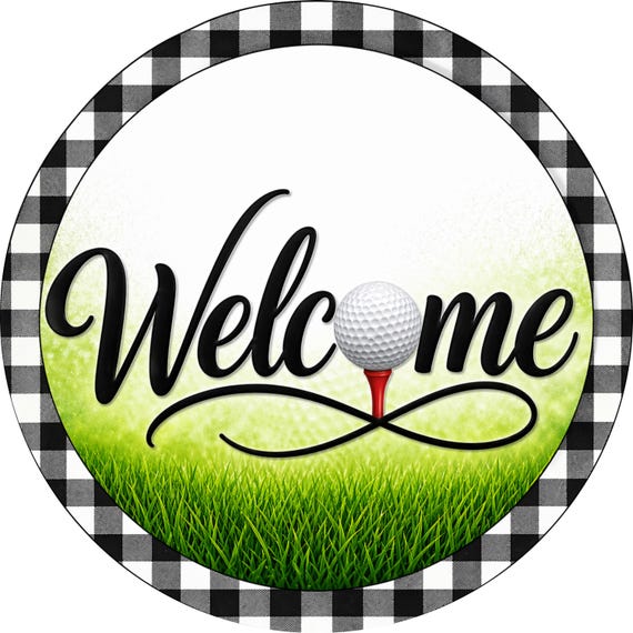 Golf Welcome Sign: Farmhouse Golf Wreath Door Decor Tee Time