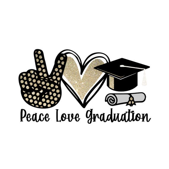 Peace Love Graduation Sign: Choose Your Color Door Hanger, Graduation Wreath Attachment