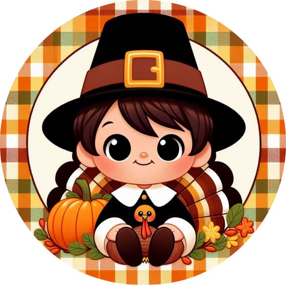 Pilgrim Boy Thanksgiving Sign, Thanksgiving Wreath Sign, Fall Door Hanger, Whimsical Autumn Decor