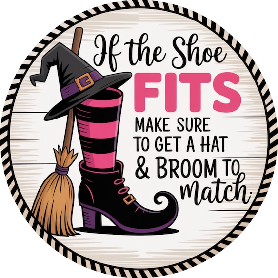 Witch Boot Halloween Sign: Spooky Whimsical Decor