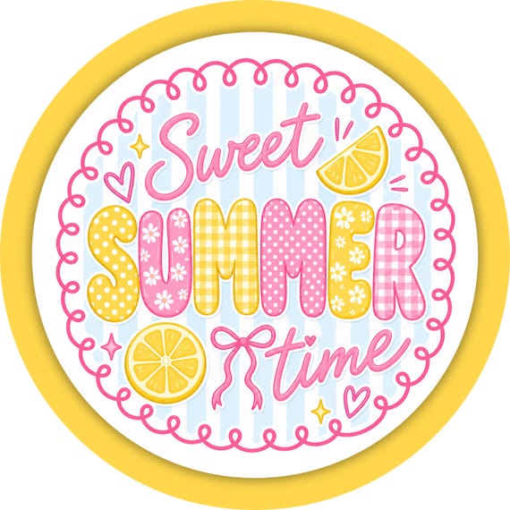 Summer Lemon Sign: Sweet Summertime Decor, Cute Wreath Door Accent