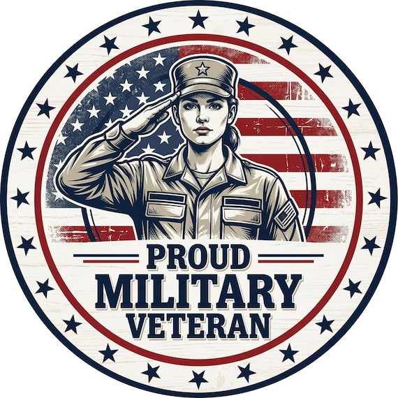 Proud Military Veteran Sign: Female Soldier Patriotic Door Hanger, Wreath Decor