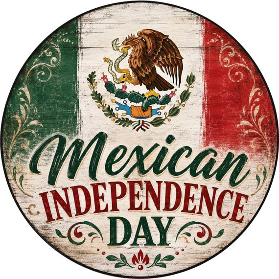 Mexican Independence Day Sign, Rustic Mexico Wreath Sign, Fiesta Door Hanger, Mexican Flag Decor