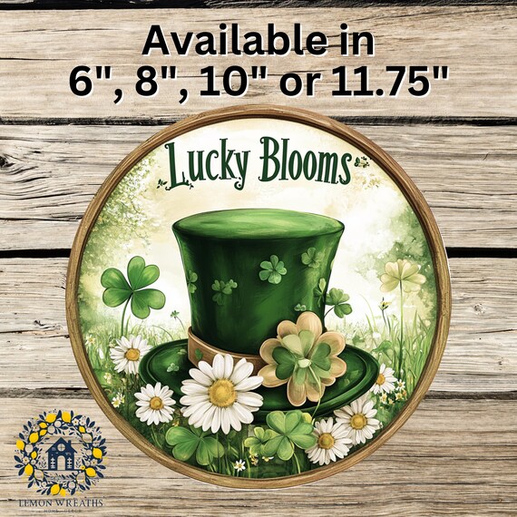 Lucky Blooms St. Patrick's Day Wreath Sign: Shamrock Daisy Spring Decor