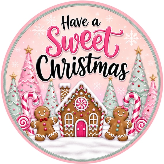 Have a Sweet Christmas Sign, Gingerbread Wall Decor, Whimsical Holiday Decor, Candyland Christmas