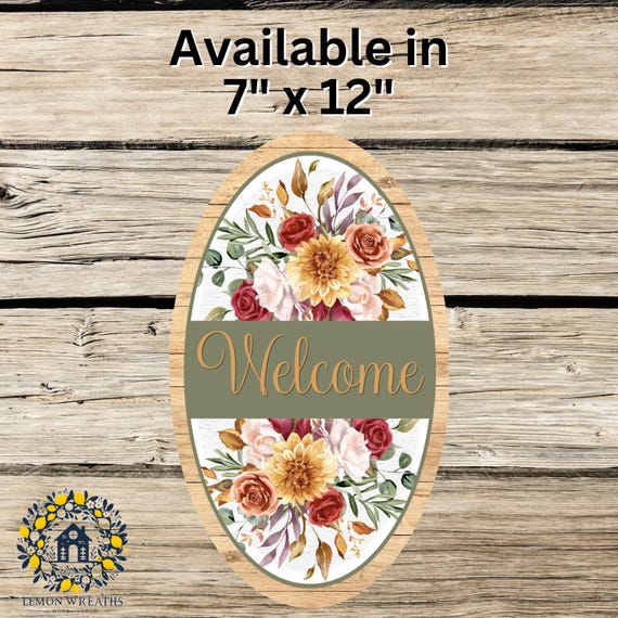 Fall Floral Welcome Wreath Sign: Farmhouse Autumn Decor