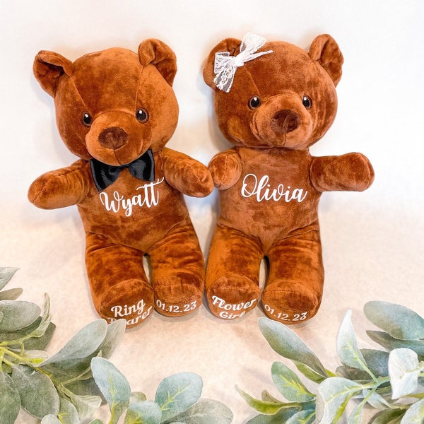 Personalized Bear / Wedding Party Gift / Flower Girl / Ring Bearer / Flower Girl Proposal / Ring Bearer Proposal