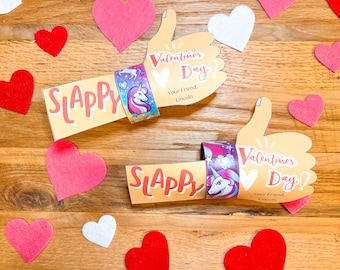 Slappy Valentines Day Card / Slap Bracelet Valentine / School Classroom Valentine / Thumbs Up / Editable Printable / Instant Download