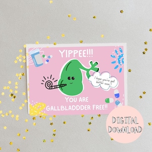 Gallbladder Removal Card / Get Well Card / Cholecystectomy Surgery / Digital Download / Printable Card