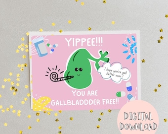 Gallbladder Removal Card / Get Well Card / Cholecystectomy Surgery / Digital Download / Printable Card