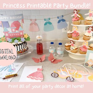 Princess Party Bundle / Printable Party / Princess / Printable Party Decor / Birthday Party/ Last Minute Birthday /Bundles of Fun