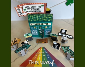 Printable Leprechaun Trap / Coffee shop trap / Irish Coffee / St Patricks Day Craft / School Project / Bundles of Fun / Digital Download