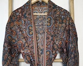 Men 39 s Silk Boho Kimonos Man House Beach Artist Robe- Digital Midnight Wanderer