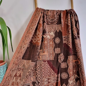 Handmade Boiled Merino Wool Kimono: Paisley Floral Robe Jacket main image 0
