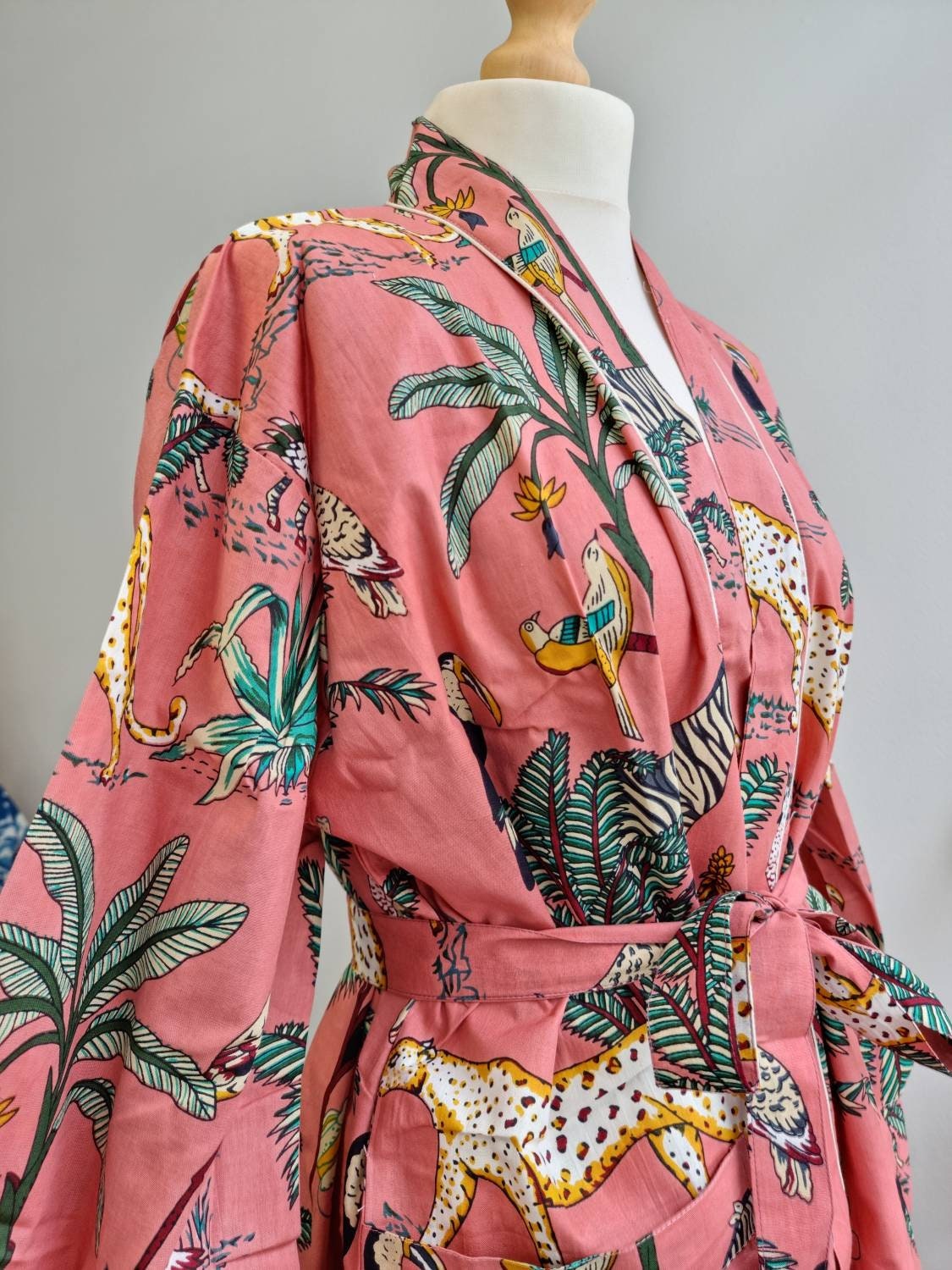 Pure Cotton Indian Block Printed House Robe Summer Kimono | Etsy