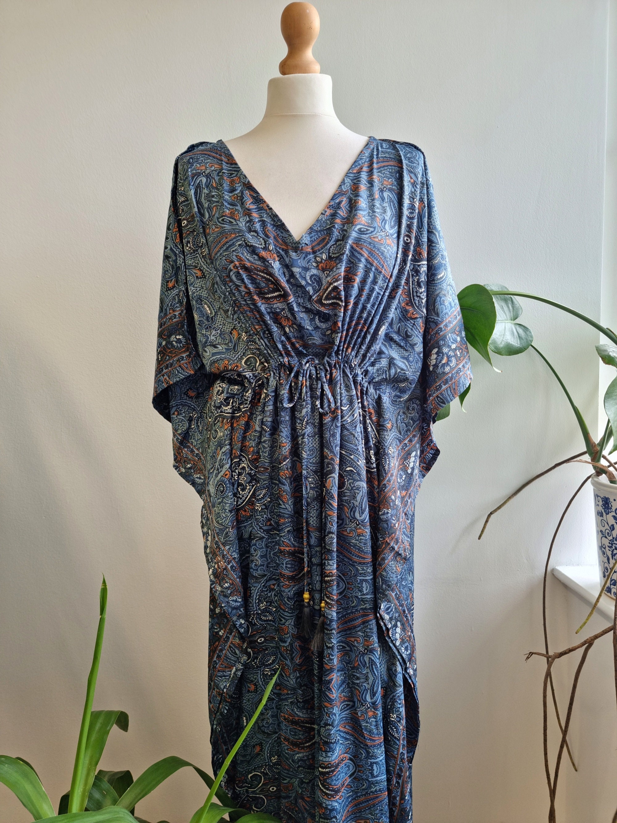 New Silk Blend Kaftan Luxury Lounge House Robe Beach Wear - Etsy UK